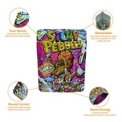100pcs Mixed Pack Holographic Bag 3.5g Mylar Bag Stand Up Zip Seal Bags