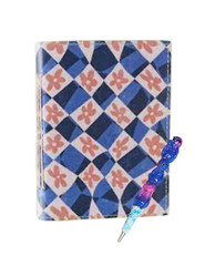 Wavy Daisy Checker Leather Journal With Pen