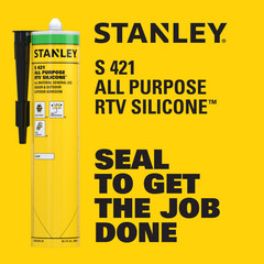 Stanley All Purpose RTV Silicone Sealant (Acetoxy cure) Clear – 10.1 fl oz