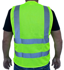 Crew All Mesh Yellow High Visibility Safety Vest With 2 Pockets