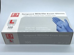 Synguard Nitrile Exam Gloves Powder-Free Blue large (4x 100/Bx)