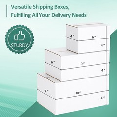 Eupako 30 Pack Small Shipping Boxes 6x4x4 & 9x6x4 & 10x7x5 Inches, White