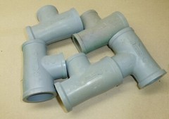 Lot of 5 gray PVC T Tee fitting 1-1/4 to 1″ reducer slip x slip x threaded adapt