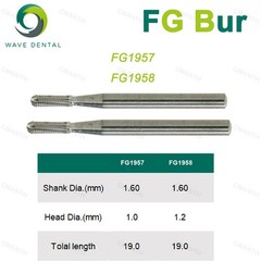 WAVE Dental Straight Fissure Bur Metal Cutting Bur Tungsten Carbide Dia.1.6mm FG