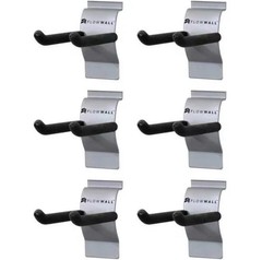 Flow Wall Slatwall Dbl Hook,Steel,LdCap:50lb,PK6 FSH-041-6 Flow Wall FSH-041-6