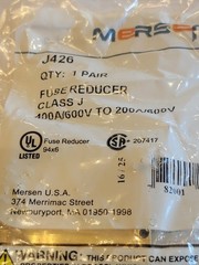 Mersen J426 Fuse Reducer, Class J, 400A/600V To 200A/600V