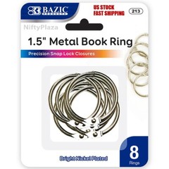 2 Pack – 1.5″ Inch Metal Silver Color Book Rings 8 Per Pack Home, School, Office