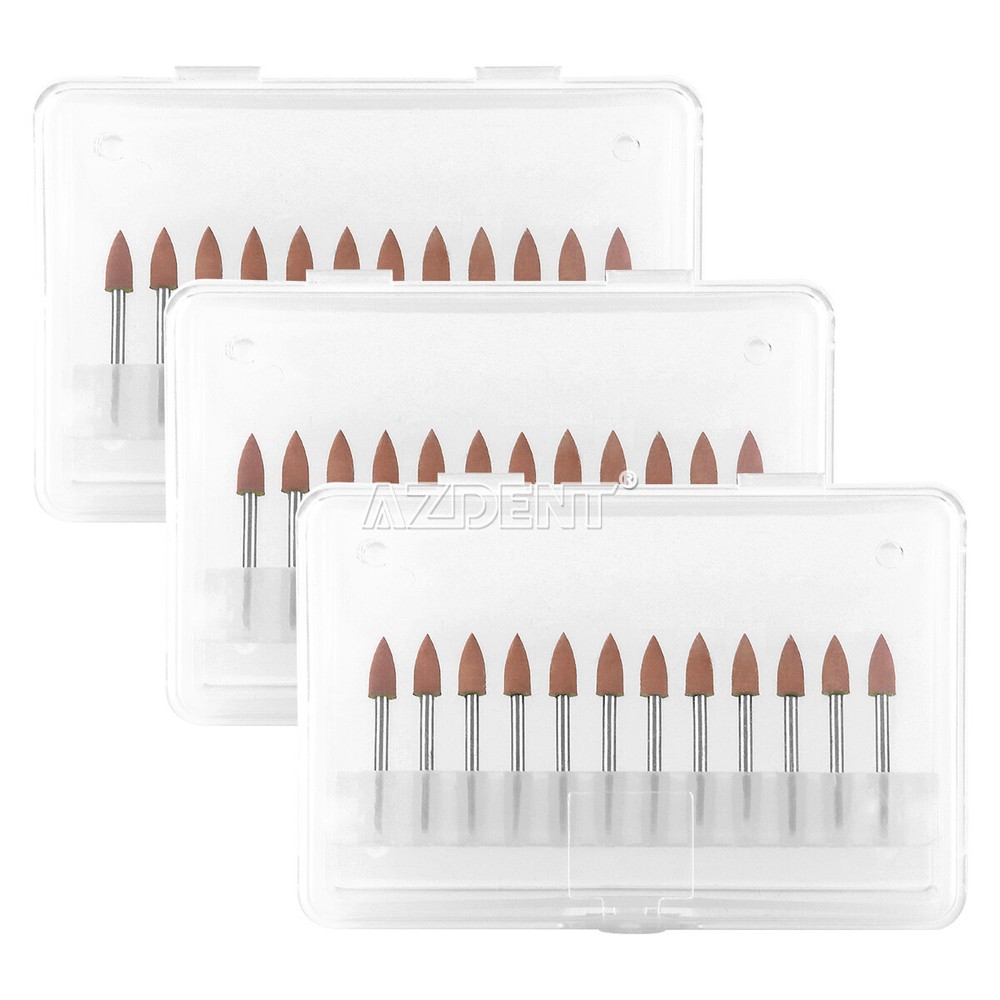 3X 12pcs/kit Dental 0413 Brownie Polishers Friction Grip FG Mini Points 1.6mm