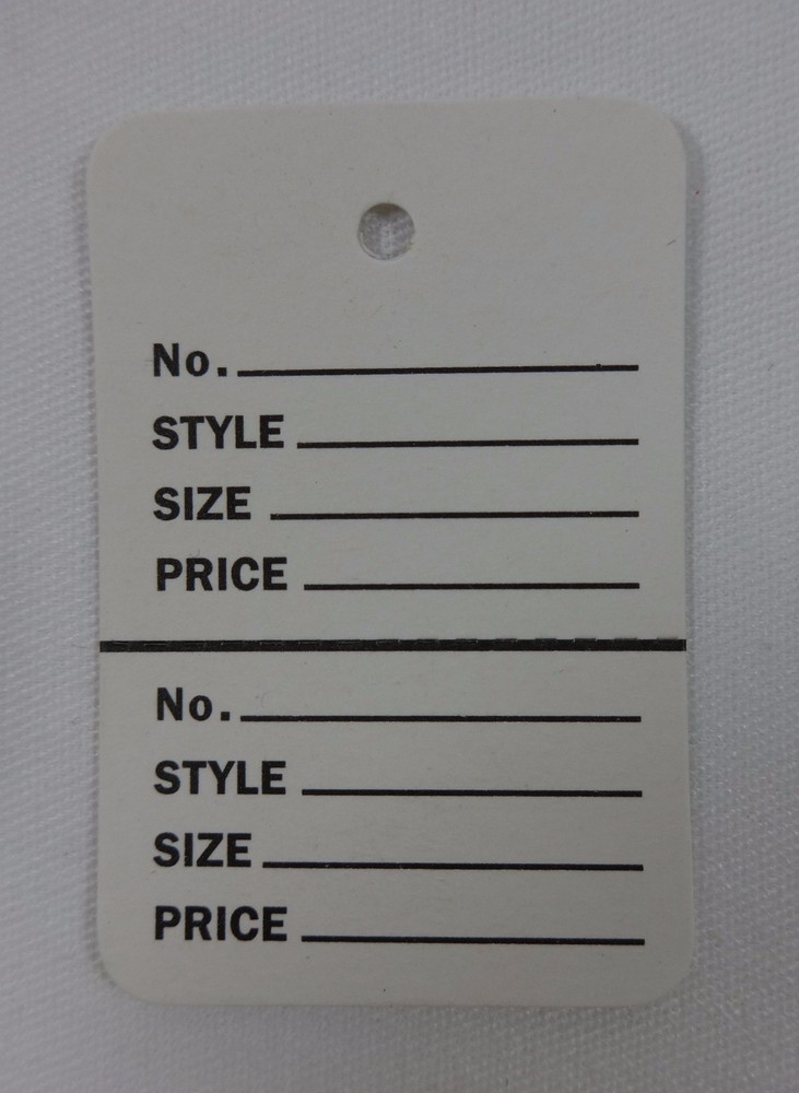 500 White Unstrung Coupon Garment Merchandise Price Tags Large New