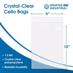 Spartan Industrial – 6 X 10 1000 Count Resealable Adhesive Crystal Clear