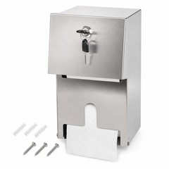 Commercial Double Rolls Toilet Paper Dispenser Holder,Heavy Duty Stainless Steel