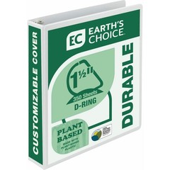 Samsill Plant-Based 1.5 Inch Durable D-Ring, View Binder, 1.5-Inch, White