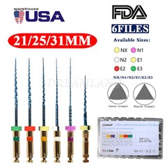 Dental Endo Rotary Files X-Pro Gold Taper NITI Root Canal Files 21/25/31MM 6Pcs