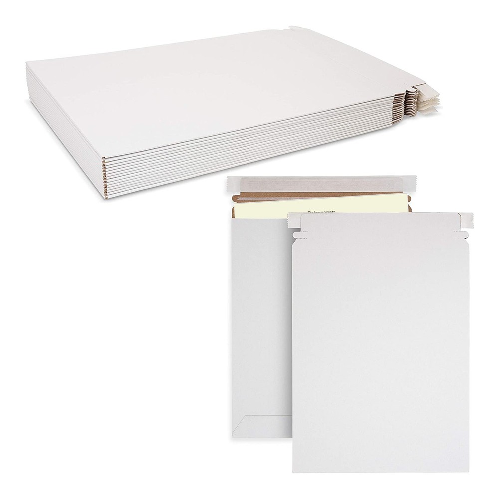 MT Products White Hard Stay Flat Mailing Envelopes 11″ x 13.5″ – Pack of 100