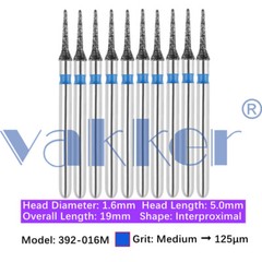 10pc Vakker Dental Diamond Burs FG Interproximal/ Gross Reduction for High Speed