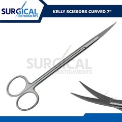 Dental Surgical Medical ENT Scissors Kelly Curved 7″ Sharp/Sharp German Grade
