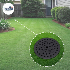 6.5″ Cast Iron Drain Cover with Removable Drain Ports, Garage Drain Cover, Floor