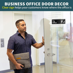 The Office Sign, 9 × 3 Inch Main Official Self Adhesive Office Sign for Door or