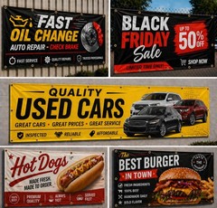 Custom Vinyl Mesh Banner Sign, Full Color – Free Design, For outdoor indoor use