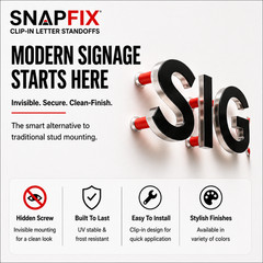 Wired4Signs Snapfix Acrylic Sign Mounting Standoffs Kit Medium 16mm (5/8″)