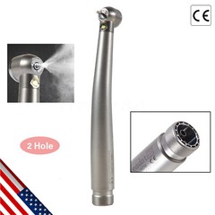 Pieza de mano alta velocidad fibra óptica LED dental E-generator 2 Hole Turbine