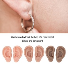 ¦3 Pairs Silicone Ear Model Soft Flexible Ears 3 Colors Artificial Reusable For