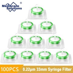 100PCS Lab Supplies PES Membrane Syringe Filter Sterile 33mm 0.22µm Individually