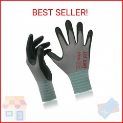 DEX FIT Nylon Work Gloves FN320, 3D Comfort Fit, Power Grip, Lightweight & Breat