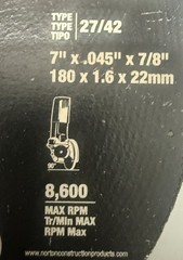 Norton Clipper 7 in. D X 7/8 in. #01468 cutting wheel NEW lot of 6