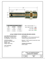 Boiler EC & TDS Sensor ACS41 2.25″ID Conductivity Probe Boiler Water Monitoring