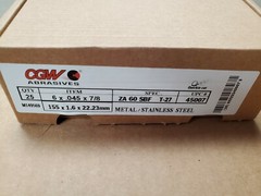 CGW Abrasives 45007 6 x .045 x 7/8 ZA60 SBF T-27, Qty.25