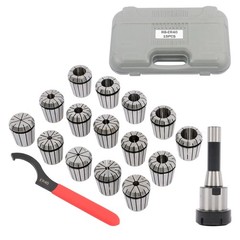 ER40 Collet 15 Pcs Set R8 Shank Chuck Tools For Milling Machine, Lathe, Drilling