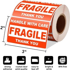 500/roll 1-20x Fragile Stickers 2×3″ 3×5″ Fragile Label Sticker Handle With Care