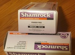 2-Pk Shamrock Latex Powder Free Exam Gloves 100 Count each Size Medium #10112