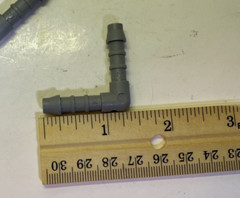 Lot of 10 1/4″ Hose Barb Elbow Fittings – 90 Degree – Acetal Plastic – 1/4″ Barb