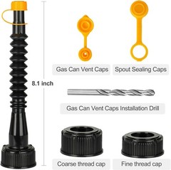 Gas Can Spout Replacement 3 Kits, Gas Can Nozzle Replacement Set for most 1/2…