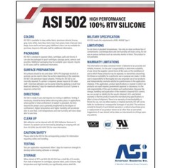 ASI 502Trans. White 100% RTV Silicone Sealant – 10.2 Oz Cartridge (1 piece)