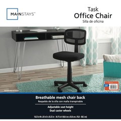 Mesh Task Chair Plush Padded Seat Black Adjustable Office Chair