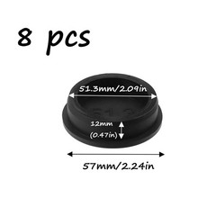 High Temp Silicone Plug Mount Dia 2in 51.3mm Rubber Stopper T Shape Black 8PK