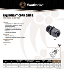 Lot of 10 Liquid Tight Cord Grip 3/4″ NPT Nylon; Cord Range: 0.45 – 0.709 LTF34