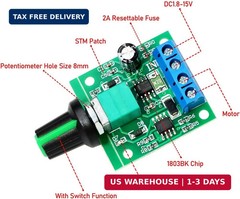 2PCS PWM DC Motor Speed Controller 1.8V 3V 5V 6V 12V 2A 1803BK Adjustable Switch