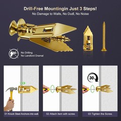Self Drilling Drywall Anchors with Screws Kit, 88pcs, 2 Sizes Sheetrock Anchor &