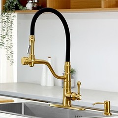 Soap Dispenser for Kitchen Sink Brushed Gold, Built in Stainless Steel Kitchen
