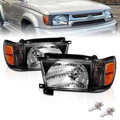 AmeriLite Replacement Halogen Headlights With Corner Lamp + Bracket For