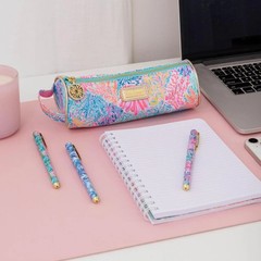 Pencil Case Colorful Zipper Pouch for Office Travel Supplies with Handle 8 Inch