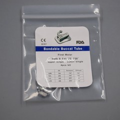 4 Pc Dental Buccal Tube Bondable Orthodontics Non-Convertible 1st Molar Roth 018