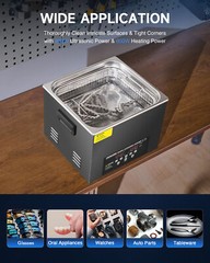 CREWORKS 15L Digital Ultrasonic Cleaner with Degas & Gentle Mode 600W Heater