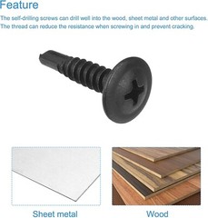 Modified Truss Head Self Drilling / Tapping Screws # 8 x 3/4″ K-Lath Black (500)