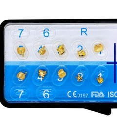 Dental Orthodontic 18K Gold Coated Metal Bracket Mini MBT 022 3-4-5 20pcs/set
