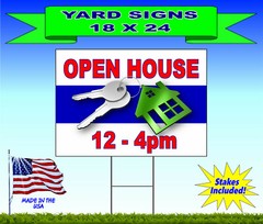 12 – 18×24 Yard Signs – Custom Design – Full Color – 2 Sided – Stakes Included!